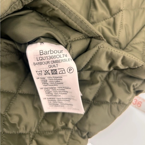 Barbour Ombersley quilted jacket Barn Jacket US 4 Olive Green  NWT - Picture 6 of 13